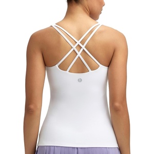 image:imageRUNNING GIRL Workout Tank Tops for Women with Built in BraGym Athletic Yoga Tops Tight Square Neck Sleeveless ShirtsWhite