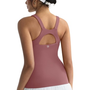 image:imageRUNNING GIRL Workout Tops for WomenRacerback Tank Tops with Built in BrasPadded Sports Bra Yoga Tank Athletic TopsArose Red