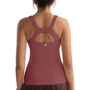 image:imageRUNNING GIRL Workout Tops for WomenRacerback Tank Tops with Built in BrasPadded Sports Bra Yoga Tank Athletic TopsAtaupe