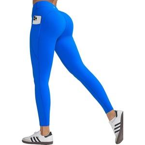 image:imageRUNNING GIRL Buttery Soft High Waist Leggings for WomenTummy Control Workout Athletic Yoga Leggings with PocketsBright Blue