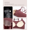 image:imageRUNNING GIRL High Impact Sports Bras for Women  Scoop Neck Strappy Sports Bra High Support Moulded Cup Workout BraDdeep Taupe