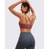 image:imageRUNNING GIRL High Impact Sports Bras for Women  Scoop Neck Strappy Sports Bra High Support Moulded Cup Workout BraDdeep Taupe