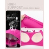 image:imageRUNNING GIRL High Impact Sports Bras for Women  Scoop Neck Strappy Sports Bra High Support Moulded Cup Workout BraDhot Pink