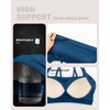 image:imageRUNNING GIRL High Impact Sports Bras for Women  Scoop Neck Strappy Sports Bra High Support Moulded Cup Workout BraDnavy