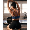 image:imageRUNNING GIRL High Impact Sports Bras for Women  Scoop Neck Strappy Sports Bra High Support Moulded Cup Workout BraDnavy