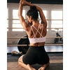 image:imageRUNNING GIRL High Impact Sports Bras for Women  Scoop Neck Strappy Sports Bra High Support Moulded Cup Workout BraDpink