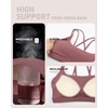image:imageRUNNING GIRL High Impact Sports Bras for Women  Scoop Neck Strappy Sports Bra High Support Moulded Cup Workout BraDrose Red
