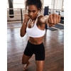 image:imageRUNNING GIRL High Impact Sports Bras for Women  Scoop Neck Strappy Sports Bra High Support Moulded Cup Workout BraDsnow White