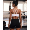 image:imageRUNNING GIRL High Impact Sports Bras for Women  Scoop Neck Strappy Sports Bra High Support Moulded Cup Workout BraDsnow White