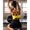 image:imageRUNNING GIRL High Impact Sports Bras for Women  Scoop Neck Strappy Sports Bra High Support Moulded Cup Workout BraDyellow