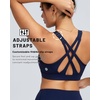 image:imageRUNNING GIRL Sports Bra for Women High Support Molded Cup High Impact Sports Bras with Sewn in Pads Strappy Running BraMidnight Blue