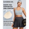 image:imageRUNNING GIRL Sports Bra for Women High Support Molded Cup High Impact Sports Bras with Sewn in Pads Strappy Running BraMist Grey