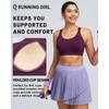 image:imageRUNNING GIRL Sports Bra for Women High Support Molded Cup High Impact Sports Bras with Sewn in Pads Strappy Running BraPlum