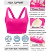 image:imageRUNNING GIRL Sports Bra for Women Molded Cup High Impact Sports Bras for Women with Sewn in PadsAhot Pink