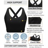 image:imageRUNNING GIRL Sports Bra for Women Molded Cup High Impact Sports Bras for Women with Sewn in PadsCblack