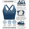 image:imageRUNNING GIRL Sports Bra for Women Molded Cup High Impact Sports Bras for Women with Sewn in PadsCdark Blue