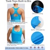 image:imageRUNNING GIRL Tank top with Built in Bra for WomenCompression Shirts Crisscross Back Workout Yoga TopsZbright Blue