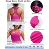 image:imageRUNNING GIRL Tank top with Built in Bra for WomenCompression Shirts Crisscross Back Workout Yoga TopsZbright Pink