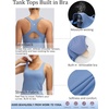 image:imageRUNNING GIRL Tank top with Built in Bra for WomenCompression Shirts Crisscross Back Workout Yoga TopsZlight Blue