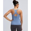 image:imageRUNNING GIRL Tank top with Built in Bra for WomenCompression Shirts Crisscross Back Workout Yoga TopsZlight Blue