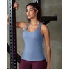 image:imageRUNNING GIRL Tank top with Built in Bra for WomenCompression Shirts Crisscross Back Workout Yoga TopsZlight Blue