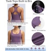 image:imageRUNNING GIRL Tank top with Built in Bra for WomenCompression Shirts Crisscross Back Workout Yoga TopsZlight Purple