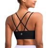 image:imageRUNNING GIRL High Impact Sports Bras for Women  Scoop Neck Strappy Sports Bra High Support Moulded Cup Workout BraDblack