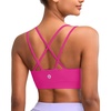 image:imageRUNNING GIRL High Impact Sports Bras for Women  Scoop Neck Strappy Sports Bra High Support Moulded Cup Workout BraDhot Pink