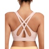 image:imageRUNNING GIRL Sports Bra for Women High Support Molded Cup High Impact Sports Bras with Sewn in Pads Strappy Running BraBlush Pink