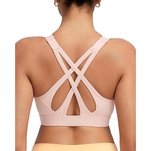 image:imageRUNNING GIRL Sports Bra for Women High Support Molded Cup High Impact Sports Bras with Sewn in Pads Strappy Running BraBlush Pink