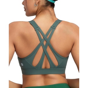 image:imageRUNNING GIRL Sports Bra for Women High Support Molded Cup High Impact Sports Bras with Sewn in Pads Strappy Running BraMisty Green
