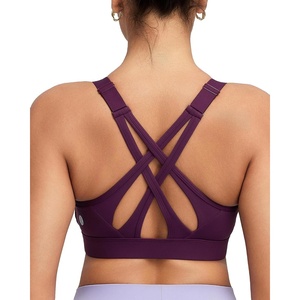 image:imageRUNNING GIRL Sports Bra for Women High Support Molded Cup High Impact Sports Bras with Sewn in Pads Strappy Running BraPlum