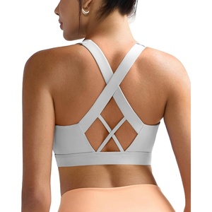 image:imageRUNNING GIRL Sports Bra for Women Molded Cup High Impact Sports Bras for Women with Sewn in PadsBgrey