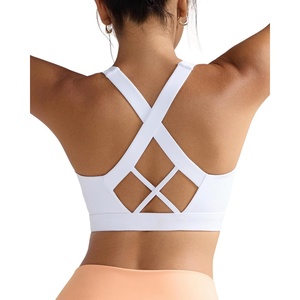 image:imageRUNNING GIRL Sports Bra for Women Molded Cup High Impact Sports Bras for Women with Sewn in PadsBwhite
