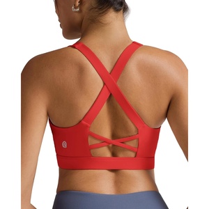 image:imageRUNNING GIRL Sports Bra for Women Molded Cup High Impact Sports Bras for Women with Sewn in PadsCdeep Red