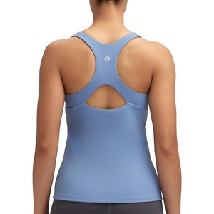 image:imageRUNNING GIRL Tank top with Built in Bra for WomenCompression Shirts Crisscross Back Workout Yoga TopsZlight Blue