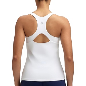 image:imageRUNNING GIRL Tank top with Built in Bra for WomenCompression Shirts Crisscross Back Workout Yoga TopsZwhite