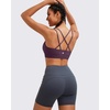image:imageRUNNING GIRL High Impact Sports Bras for Women  Scoop Neck Strappy Sports Bra High Support Moulded Cup Workout BraDpurple