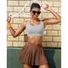image:imageRUNNING GIRL High Impact Sports Bras for Women  Scoop Neck Strappy Sports Bra High Support Moulded Cup Workout BraYgrey