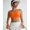 image:imageRUNNING GIRL High Impact Sports Bras for Women  Scoop Neck Strappy Sports Bra High Support Moulded Cup Workout BraYorange