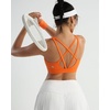image:imageRUNNING GIRL High Impact Sports Bras for Women  Scoop Neck Strappy Sports Bra High Support Moulded Cup Workout BraYorange