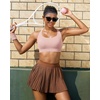 image:imageRUNNING GIRL High Impact Sports Bras for Women  Scoop Neck Strappy Sports Bra High Support Moulded Cup Workout BraYpink