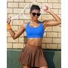 image:imageRUNNING GIRL High Impact Sports Bras for Women  Scoop Neck Strappy Sports Bra High Support Moulded Cup Workout BraYsparkle Blue