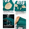 image:imageRUNNING GIRL High Impact Sports Bras for Women  Scoop Neck Strappy Sports Bra High Support Moulded Cup Workout BraYteal