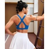 image:imageRUNNING GIRL Sports Bras for Women High Support Adjustable Straps High Impact Racerback Bra with Hook Closure Molded CupGcerulean Blue