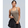 image:imageRUNNING GIRL Yoga Tank Tops for Women Built in Shelf Bra BC Cups Strappy Back Activewear Workout Compression TopsBrown