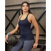 image:imageRUNNING GIRL Yoga Tank Tops for Women Built in Shelf Bra BC Cups Strappy Back Activewear Workout Compression TopsNavy Blue
