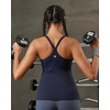 image:imageRUNNING GIRL Yoga Tank Tops for Women Built in Shelf Bra BC Cups Strappy Back Activewear Workout Compression TopsNavy Blue