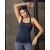 image:imageRUNNING GIRL Yoga Tank Tops for Women Built in Shelf Bra BC Cups Strappy Back Activewear Workout Compression TopsNavy Blue
