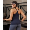 image:imageRUNNING GIRL Yoga Tank Tops for Women Built in Shelf Bra BC Cups Strappy Back Activewear Workout Compression TopsNavy Blue